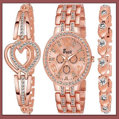 Diamond Rosegold Dial Watches